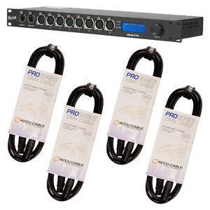 Elation Enode 8 Pro Artnet/sACN Protocol Ethernet Node w/ 4x10ft 5Pin DMX Cables