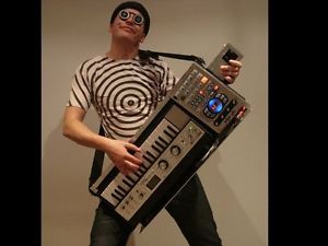 Keytar - totally unique! Microkorg XL + Roland SP404 + Sure WH20 mic.ROCK!!!