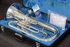 Yamaha YEP201M Euphonium Horn YEP 201 SILVER Baritone Hard Case Excellent L@@K