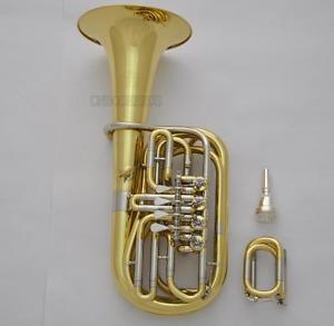 Prof Children F/Eb Tuba 4 Rotary Valve Horn Gold Lacquer 8.66'' Bell With Case