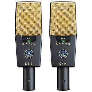 AKG C414 XL II Matched Pair of Studio Condenser Microphones Stereo C 414 XLII