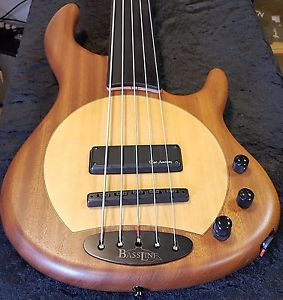 BASSLINE VIPER 5 FRETLESS!+GIGBAG!*FINEST QUALITY PROF. BASS MADE IN GERMANY!*