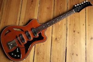 EXTREMELY RARE 50s PERLGOLD THINLINE ELECTRIC GUITAR GERMANY GRETSCH ORANGE