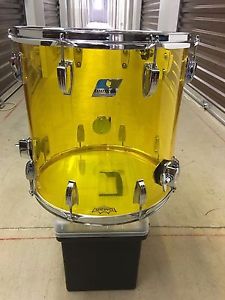 RCI Ludwig Yellow Vistalite 16" Floor Tom Drum; New; Unused; Blue/Olive Badge