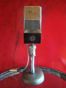 Vintage 1950's RCA Type 74-B ribbon microphone old mid century w RCA KS-4A stand