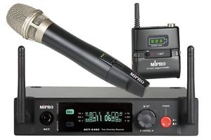 MIPRO WIRELESS MICROPHONE AND BODYPACK SET ACT-2400