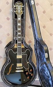 EPIPHONE SHERATON II EB EBONY SEMI-HOLLOW 2013 ELECTRIC ARCHTOP GUITAR WITH CASE