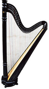 HB Beautiful Professional 42 Strings Pillar Design Lever Harp Round Sound Box