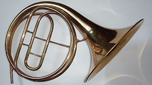 Antique mid 19th cent Orsi Natural French Horn with 4 crooks 1 slide