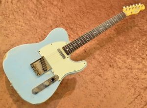 Big Tex Guitars 63 Slab T Sonic Blue Very Good Condition Soft Case