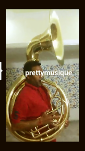 SOUSAPHONE BIG 25"BELL OF PURE BRASS IN GOLD POLISH + CASE+ MOUTHPC+FREE SHIPING