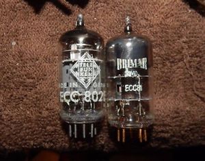 MEGA RARE TUBES TELEFUNKEN 3 MICA ECC802S GERMAN BRIMAR ECC81  ECC801S GOLD PIN