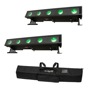 American DJ (2) WiFLY Bar QA5 Wireless LED Linear Wash Fixtures w/ AC425 Bag