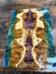 Stabilized Buckeye Burl Resin Inlay Guitar Set STAB BM #118 .30" x 7.4" x 22