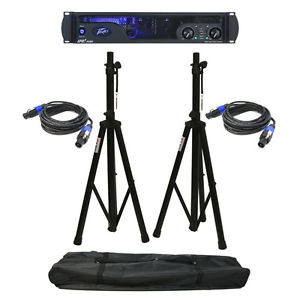 Peavey Ipr2 5000 Pro Audio Speaker Amplifier 5000W Amp Stands & Speakon Cables