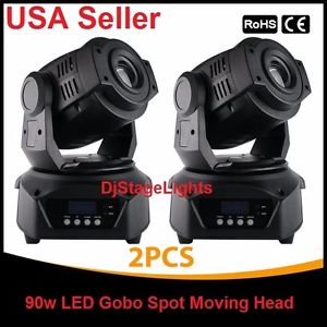 LOT DJ 90w LED LIGHTIS 9GOBO SPOT MOVING HEAD 14CH DMX512 STAGE PARTY SHOW 2PCS
