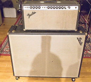 1975 Fender Dual Showman Reverb Guitar Amplifier Head & 2x12 Amp Cabinet