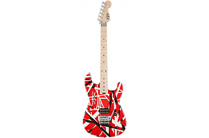 EVH Eddie Van Halen Stripe Series Red Black White Guitar w Hardshell Case