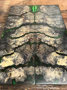 Stabilized Buckeye Burl Resin Inlay Guitar Set STAB BM #119 .29" x 7.4" x 22