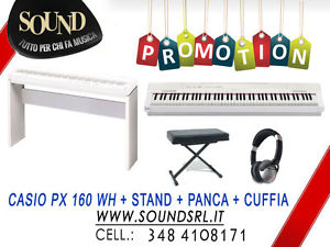 CASIO PX 160 WH IDEA REGALO - PIANO DIGITALE CON MOBILE IN LEGNO, PANCA, CUFFIA