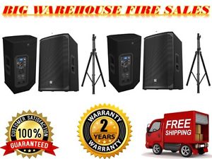 2) Electro-Voice EKX-12P PA DJ Club 15" Active Powered Speaker 1500W Amp & Stand
