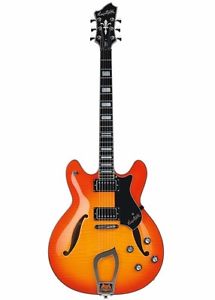 HAGSTROM VIKING DELUXE AMBER SUNBURST SEMI-ACOUSTIC GUITAR