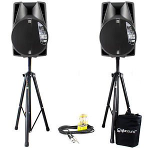 2x dB Technologies Opera 715DX 15" Active Speakers + 2x Stands 1400W