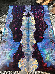 Stabilized Buckeye Burl Resin Inlay Guitar Set STAB BM  #122 .28" x 7.4" x 22