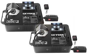 (2) Chauvet Geyser P6 + Fog Fluid + Cleaning Fluid