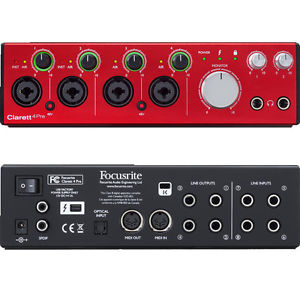 Focusrite Clarett 4Pre Thunderbolt Audio Recording Studio Interface w/ Software