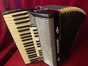 Vintage Pre-War Piano Accordion Black Butch LMMH 41/120 FOR PARTS OR REPAIR