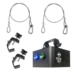 American DJ ROYAL 3D II Laser Effect Light Fixture w/ (2) C Clamp & Safety Cable