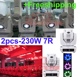 2pcs 7R 230w Sharpy Beam Moving Head Light DMX512 Stage DJ lighting white cover