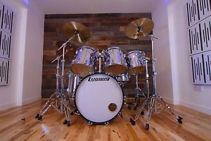 LUDWIG CLASSIC 1980'S DRUM KIT FINISHED IN CHROME ROGER TAYLOR STYLE SET UP