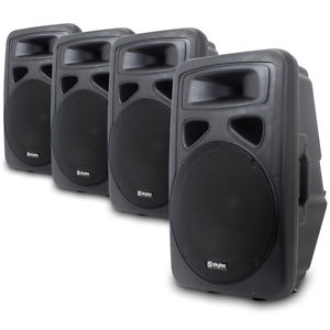 4x Skytec 15" Active PA Speakers 3200W Essex