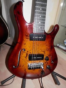 Nice Flaxwood Liekki neck thru semi hollowbody electric guitar made in Finland