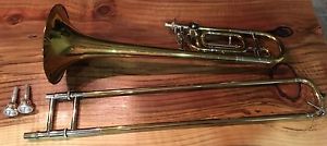 VINTAGE 1970'S TROMBONE BACH STRADIVARIUS MODEL 42 W/ CASE 1 OWNER GREAT SHAPE