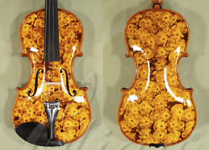 4/4 MAESTRO VASILE GLIGA Handmade Pyrogravure One Piece Back Violin