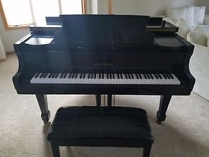 STUNNING GLOSSY BLACK 1985 SCHAFER & SONS BABY GRAND PIANO MODEL SS-51 MUST SEE!