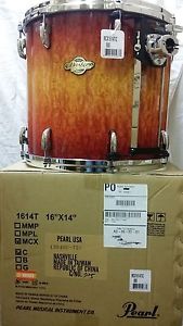 NEW Pearl MCX Quilted Bubinga Sunburst 16x14 Tom Drum w/Optimount SAME DAY Ship!