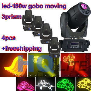 4pcs led 180w Spot Moving Head Light 2Gobo Wheel/FOCUS/3 prism dmx spotlight