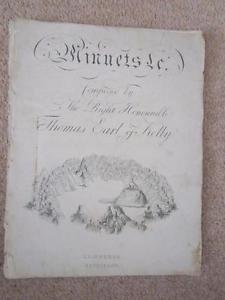sharpe Minuets Composed by Right Honourable Thomas alexander  Earl of Kelly 1836