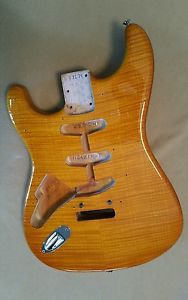 RARE Lefty Flamed OKOUME Body CUSTOM SHOP Deluxe FENDER STRATOCASTER Left Hand