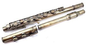 c 1852  RUDALL, ROSE & CARTE  Sterling Silver Flute - 100 New Bond St London