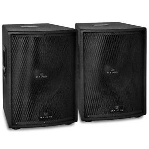DISCO SET 2 ENCEINTES ACTIVES SONO SCENE MOBILE DJ KARAOKE SUBWOOFER 12" PA NEUF