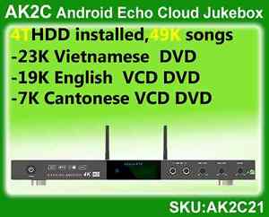Android Cloud HDD ECHO Karaoke Jukebox,4TB,Vietnamese+English+Cantonese songs