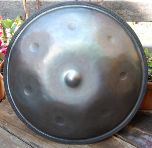 Handpan prototype gamme Integrale (A) - 7 +ding , acier brut