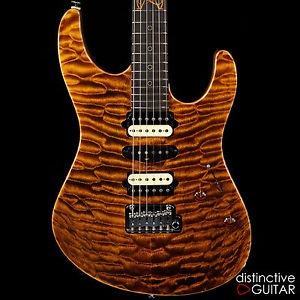 NEW SUHR CUSTOM MODERN GUITAR DISTINCTIVE SELECT BLACK GOLD MEGA QUILT MAPLE TOP