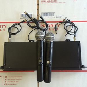 Lot 2 Shure SLX4 Set Wireless Receiver+ 2SHURE SM58 Mic Combo! H5 518-542MHz