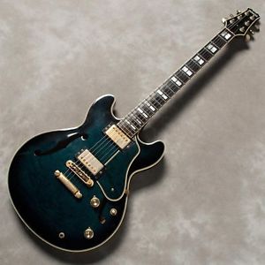 YAMAHA SAS-1 Electric Guitar Semi Acoustic Blue Birdseye Free Shipping